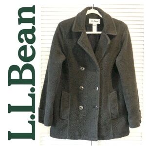 L.L. Bean Teddy Peacoat Army Green Medium